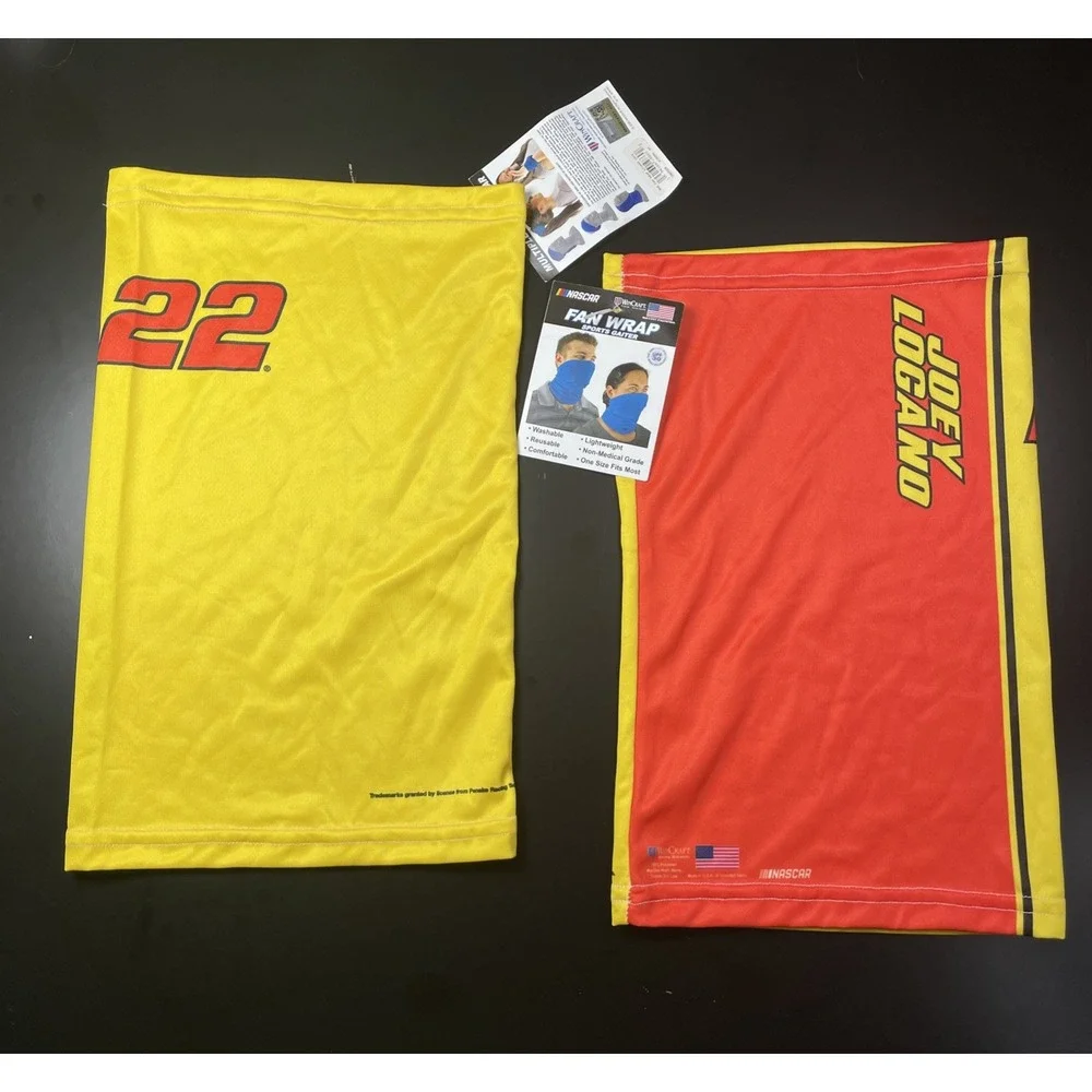 (2) NASCAR Wincraft FanWrap Sports Gaiter Neck/Facemask One Size #22 Joey Logano